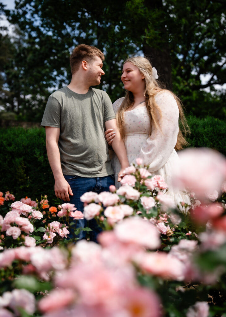 Engagement photos Rose Garden Des Moines Iowa