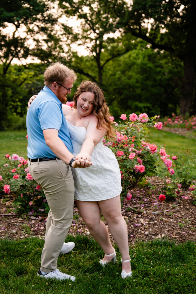 Engagement photos Rose Garden Des Moines Iowa