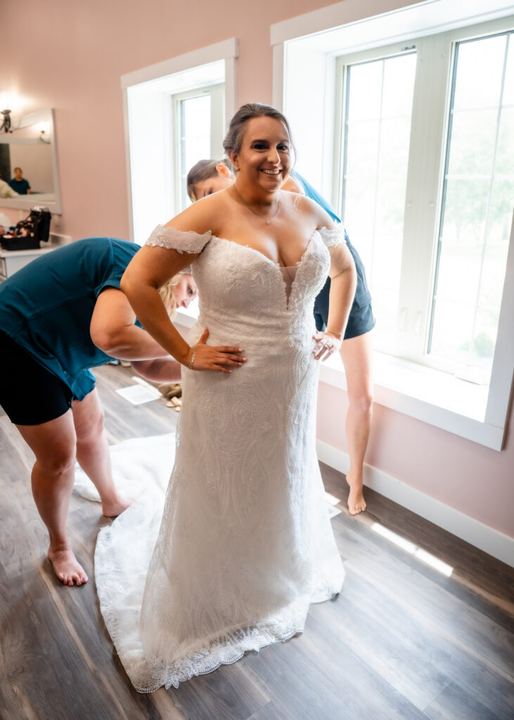 Large bridal suit at Bluebird Hill wedding venue