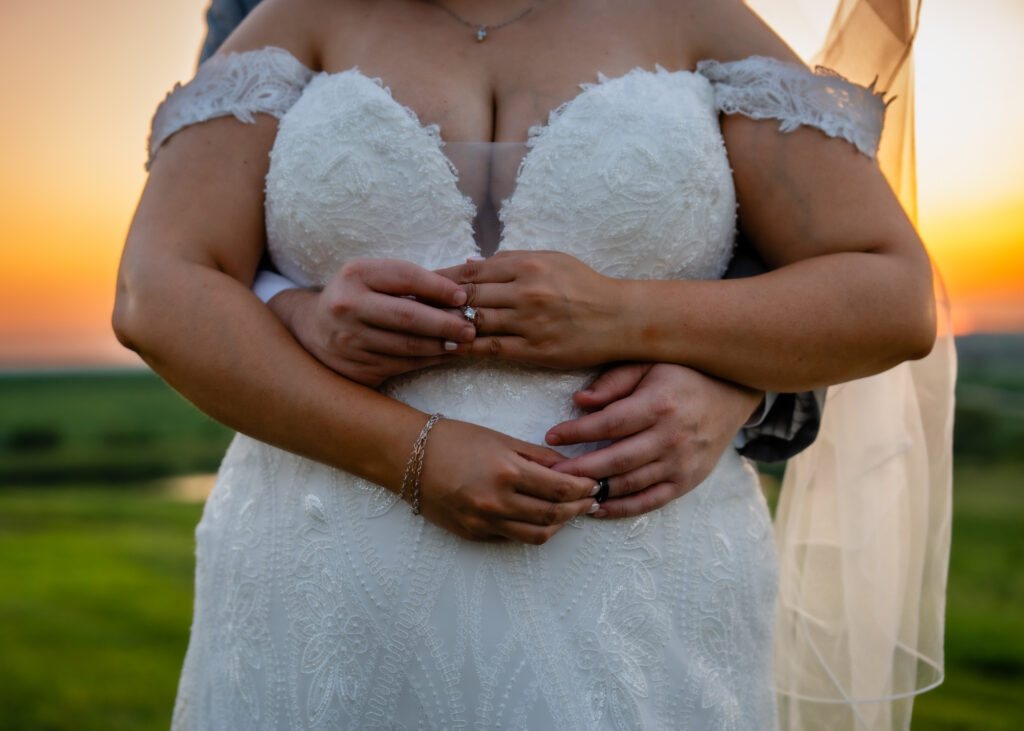Sunset Photos at Bluebird Hill Iowa wedding venue