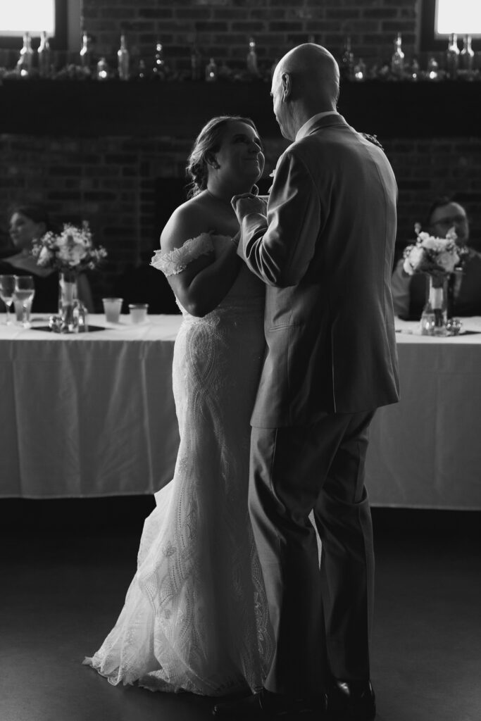 First dance at Bluebird Hill Iowa wedding venue