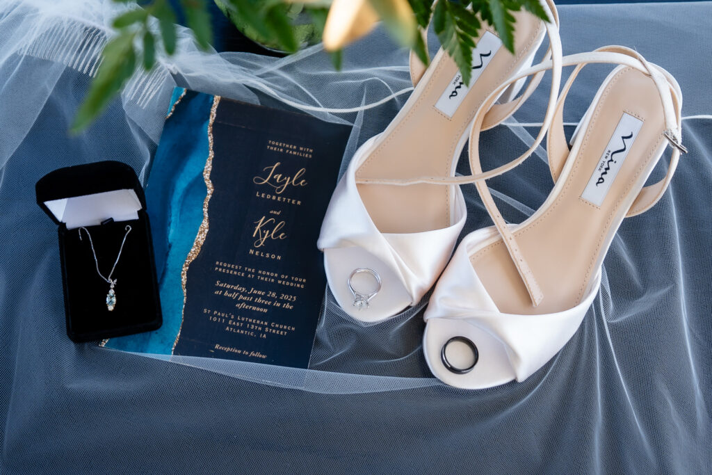 Details photos at Bluebird Hill Iowa wedding venue