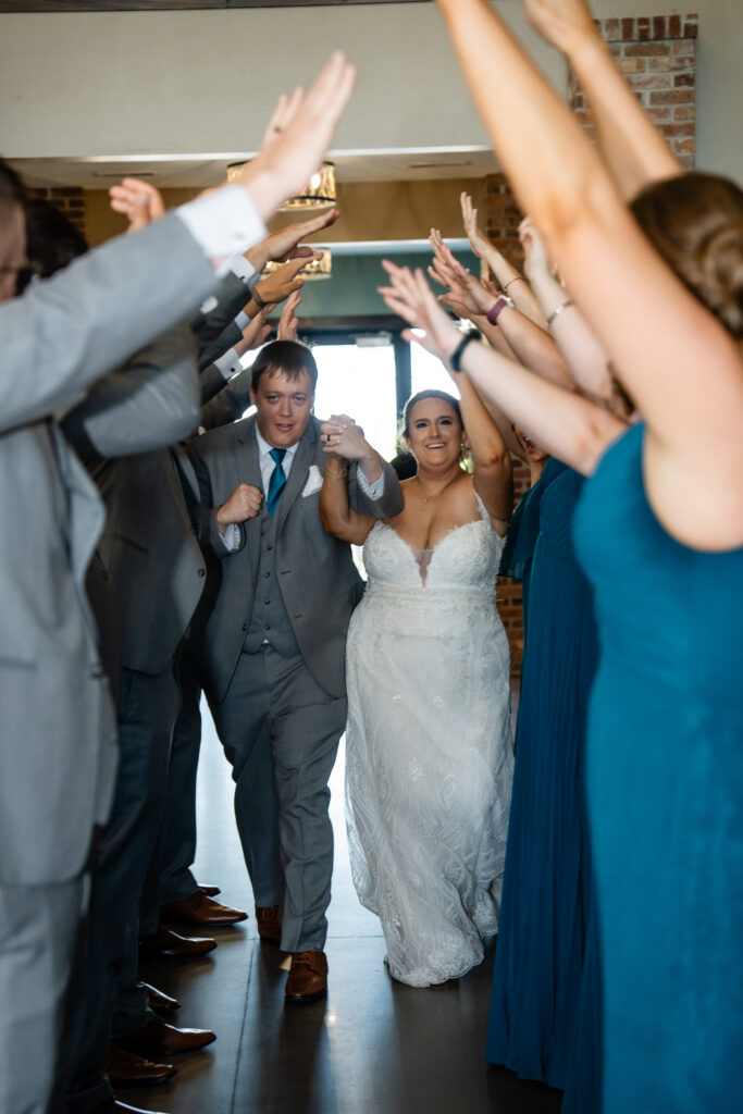 Reception entrance at Bluebird Hill Iowa wedding venue
