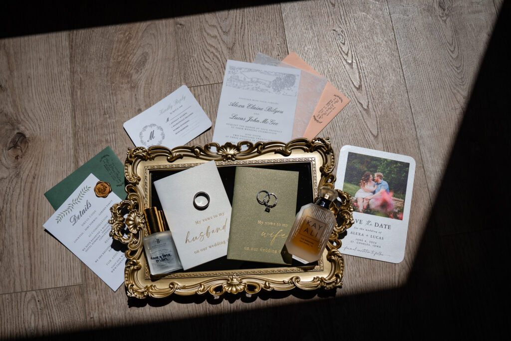 Detail photos at The Vineyard at St. Charles Iowa wedding venue